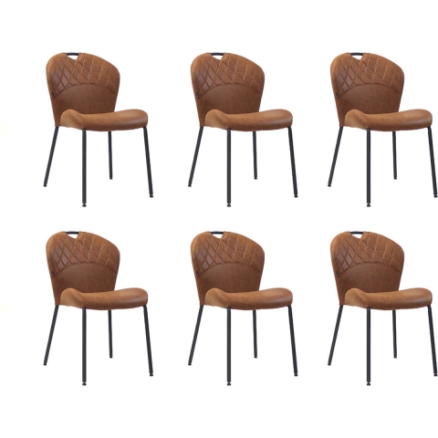Bronx71 Stapelbare eetkamerstoel Fay eco-leer cognac - Eetkamerstoelen