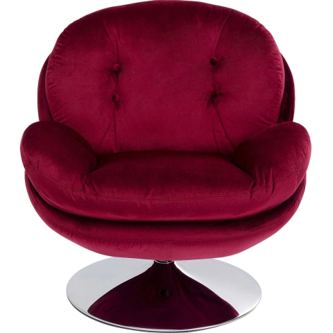 Kare Design Cosy Draaibare Fauteuil - Velvet Bessenrood