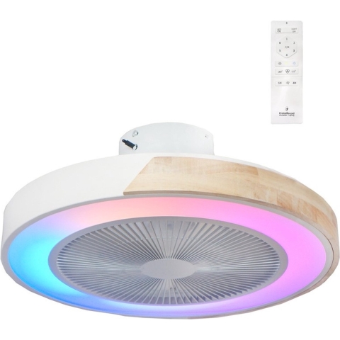 CristalRecord Plafondventilator Corpi Ø 50 cm RGB hout wit