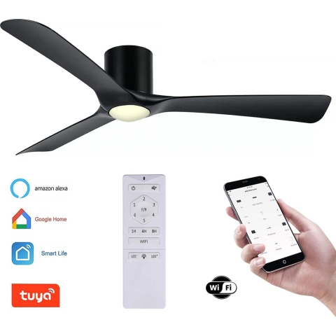 Freelight Plafondventilator Storm WIFI Ø 132 cm met LED geluidsloos zw