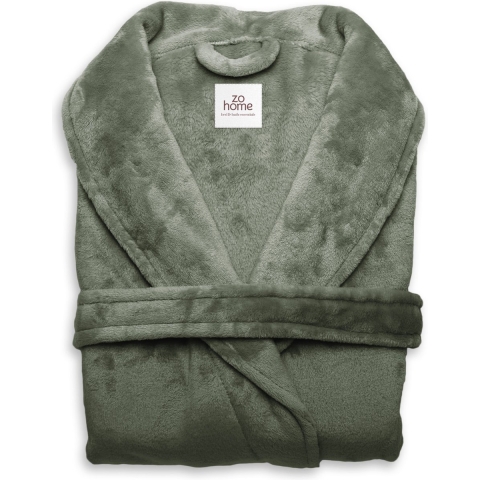 Zo Home Flanel Fleece Badjas Cara - olive green - M