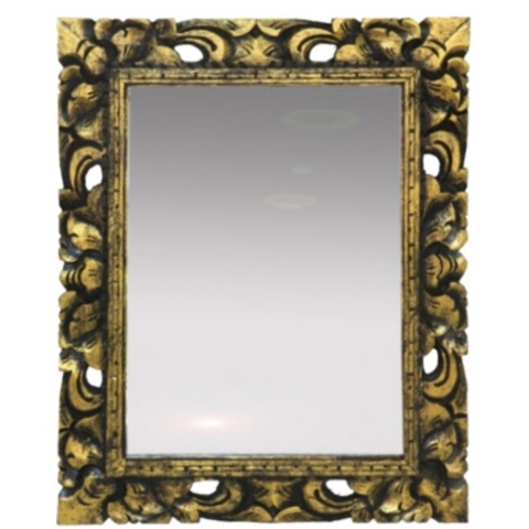 Wandspiegel Baroque - goud - mdf frame - brede lijst - 43 x 54 cm - Gang - Toilet - Kamer -