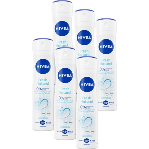 6x Nivea Deodorant Spray Fresh Natural 150 ml