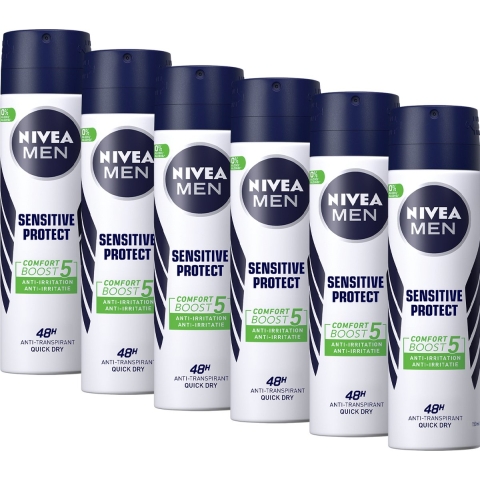 6x Nivea Men Deodorant Spray Sensitive Protect 150 ml