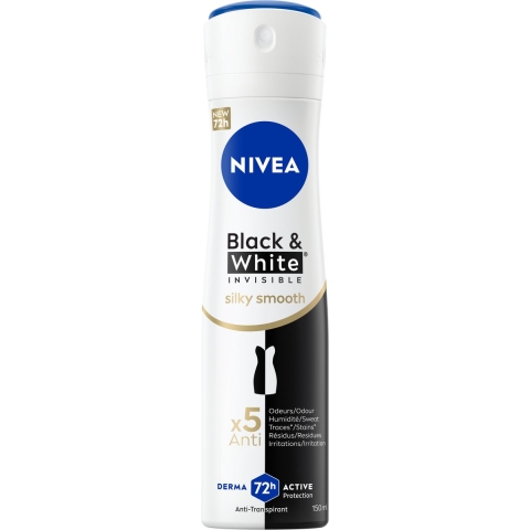 6x Nivea Deodorant Spray Black&White Silky Smooth 150 ml