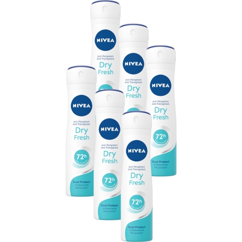 6x Nivea Deodorant Spray Dry Fresh 150 ml