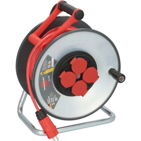 Brennenstuhl Professional SC 5110 SteelCore Kabelhaspel H07BQ-F 3G1,5 - IP44 - 50m - Rood