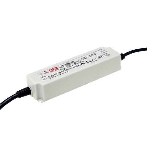 Mean Well LPF-60D-12 LED-driver, LED-transformator Constante spanning, Constante stroomsterkte 60 W 5 A 7.2 - 12 V/DC Dimbaar, PFC-schakeling,