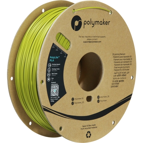 Polymaker PA02058 Polymaker PolyLite PLA Filament Olive Green 1.75 mm / 1kg Filament PLA kunststof Hoge stijfheid, Hoge treksterkte 1.75 mm 1000 g Olijf-groen