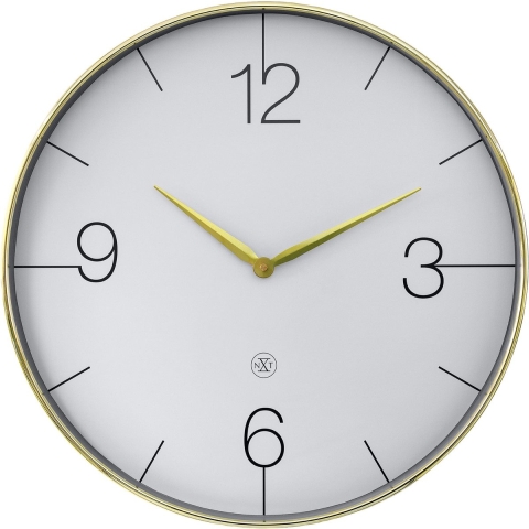 NeXtime - Wandklok 51cm-Stil-Goud|Groen-Plastic-nXt &apos;Finesse Large&apos;
