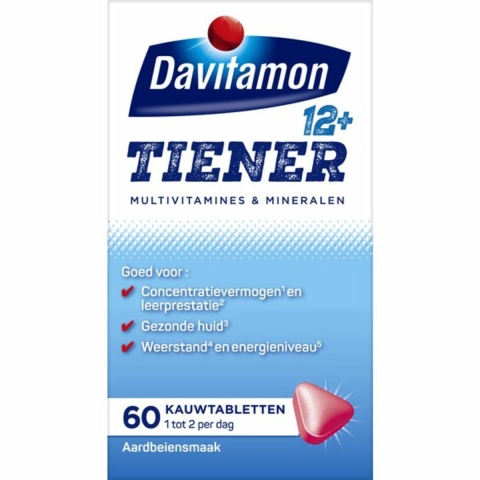 Gratis Verzending: 4x Davitamon Tiener 12+ Aardbei 60 kauwtabletten