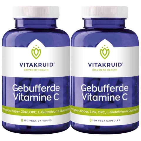 Gratis Verzending: 2x Vitakruid Gebufferde Vitamine C 150 vegacapsules