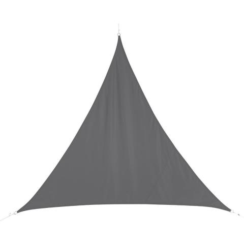Polyester schaduwdoek/zonnescherm Curacao driehoek grijs 3 x 3 x 3 meter -