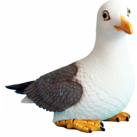 Decoratie Tuin/huis beeldje vogel - zeemeeuw - polystone - 25 cm - Maritiem -