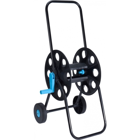 Tuinslang haspel/trolley voor 40 meter slang zwart -