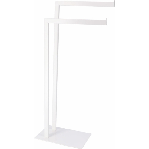 Tendance Handdoekenrek - vrijstaand - wit - 2 stangen - metaal - 40 x 81 cm -