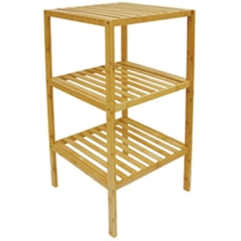 Badkamerrek/opbergkast bamboe 3-laags 37 x 37 x 80 cm -