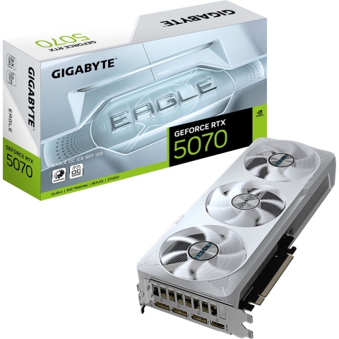 Gigabyte Nvidia GeForce RTX 5070 Videokaart GeForce RTX 5070 EAGLE OC ICE SFF 12G 12 GB GDDR7-RAM PCIe x16 HDMI 2.1, DisplayPort 2.1