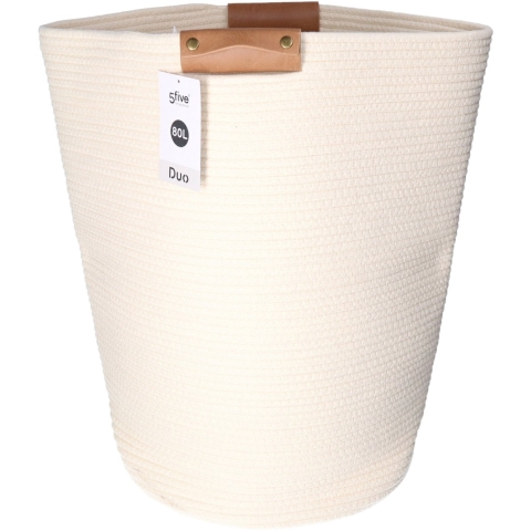 Wasmand Emperor - beige - 80 liter - polyester gevlochten - 44 x 56 cm -