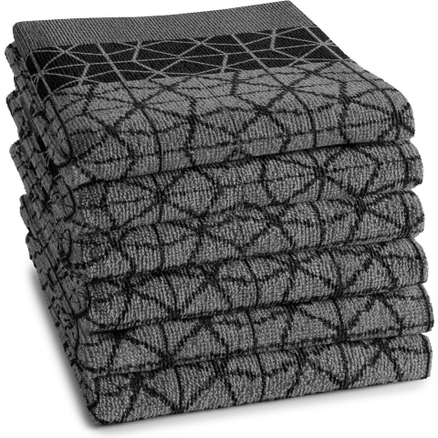 DDDDD keukendoek Chrystal - 50x55 cm - Black - 6 stuks