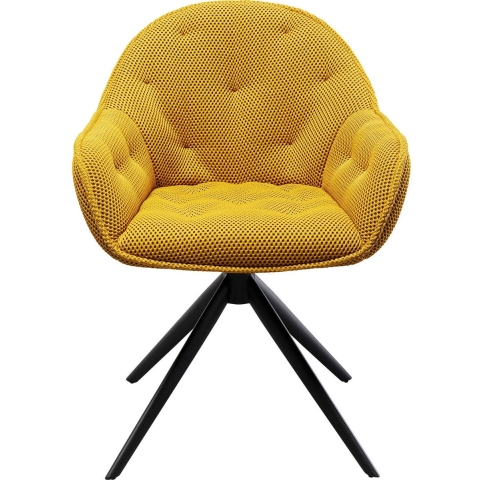 Kare Eetkamerstoel Carlito Mesh Yellow