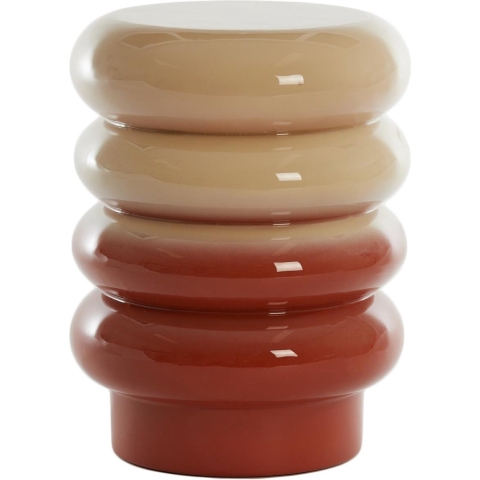 Light & Living Bijzettafel Mirogi - Crème|Oranje - Ø30cm