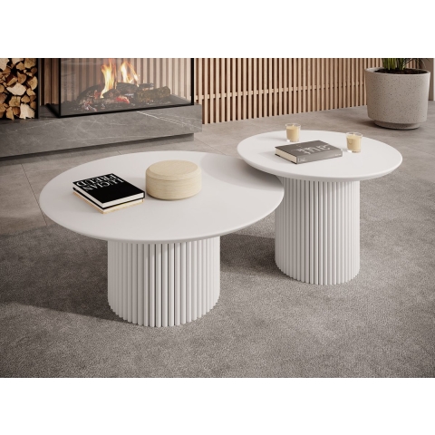 Meubella Salontafel Mixx - Wit - Set van 2