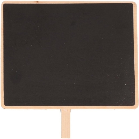 20x Houten memo krijtbordje met knijper 15 x 12 cm -
