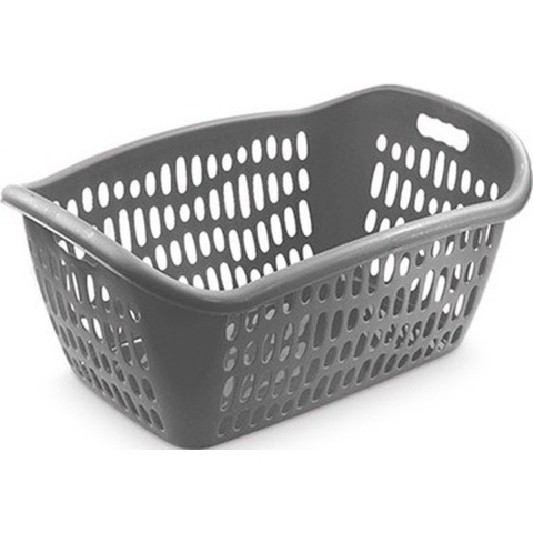 Wasmand - 3x - grijs - waskrat - 61 x 43 x 28 cm - 38L -