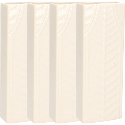 Waterverdamper - 8x - ivoor wit - keramiek - 400 ml - radiatorbak luchtbevochtiger - 7,4 x 18,6 cm -