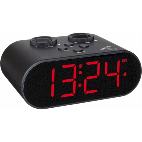 TFA Dostmann 60.2551.01 Wekker Zendergestuurd Zwart Alarmtijden 1 USB-aansluiting, Groot display