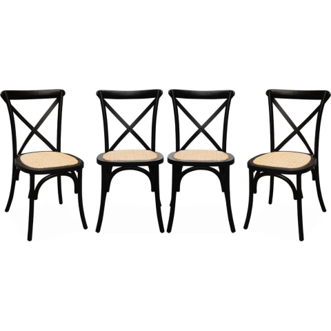 sweeek - Vintage houten bistrostoel (set van 4)