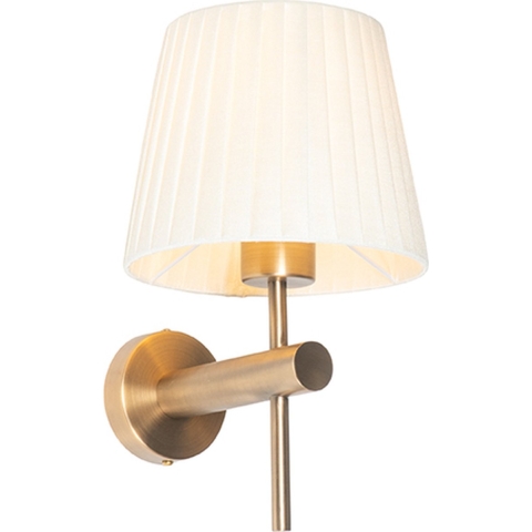 QAZQA Moderne wandlamp wit met brons - Pluk
