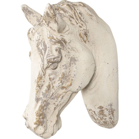Clayre & Eef Wanddecoratie Paard 32x16x45 cm Wit Kunststof