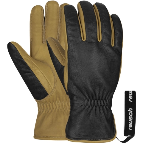 Reusch Outsider skihandschoenen leer zwart/bruin, 8.5