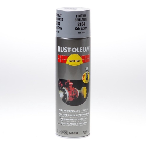 Rust-Oleum Hard Hat Topcoat Spray - Zilvergrijs - 0,5L