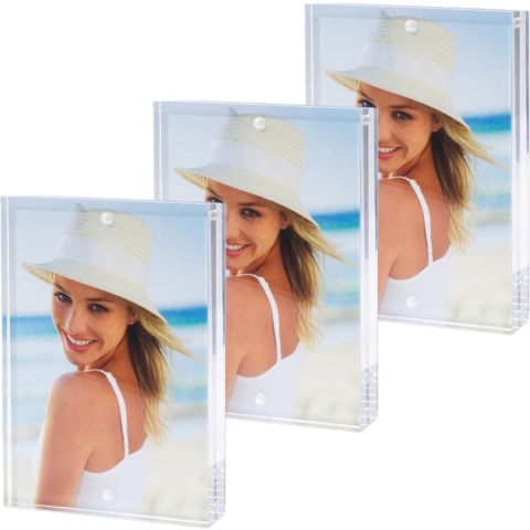 Zep - 3x stuks - Fotolijst - transparant - acryl - magnetisch frame - geschikt voor foto - 10 x 15 c -