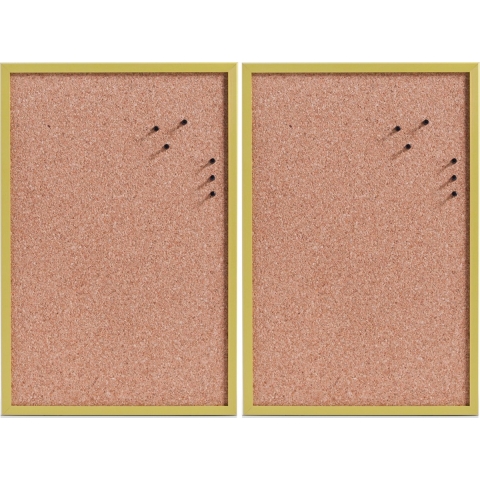 Prikbord incl. punaises - 2x - 40 x 60 cm - groen - kurk -