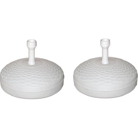 2x Ronde parasolvoet wit rotan kunststof -