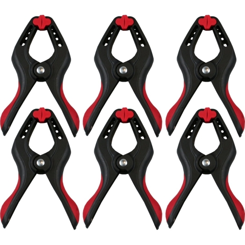 Zeilklemmen/veerklemmen - 6x - kunststof - 15 cm - profi lijmklemmen met rubber heft -