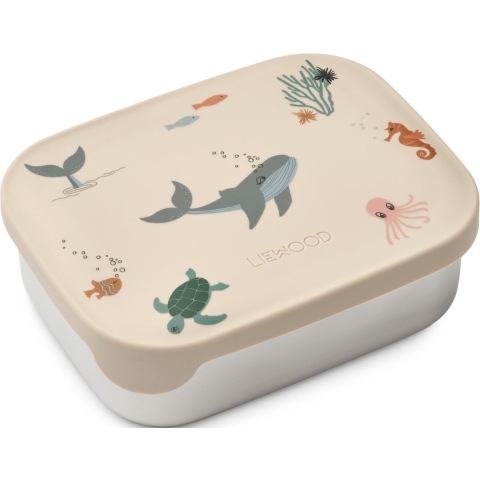 Liewood Brooddoos - Silicone/Staal - Arthur - Sea Schepsel/Sandy - Liewood - OneSize - Brooddoos