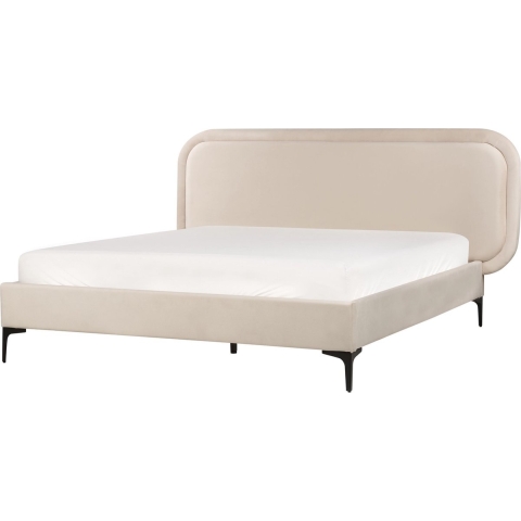 Beliani-SUZETTE-Tweepersoonsbed-Lichtbeige-140 x 200 cm-Polyester