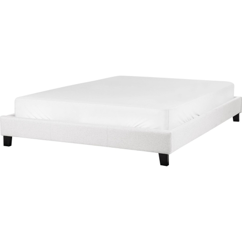 Beliani-ROANNE -Tweepersoonsbed-Lichtgrijs-160 x 200 cm-Polyester