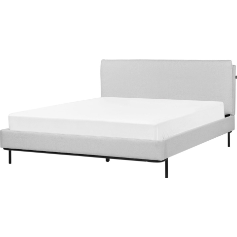 Beliani-CORIO-Tweepersoonsbed-Lichtgrijs-160 x 200 cm-Polyester