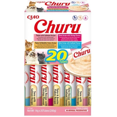 Inaba Ciao Churu multipack met zeevruchten kattensnack 60 x 14 g