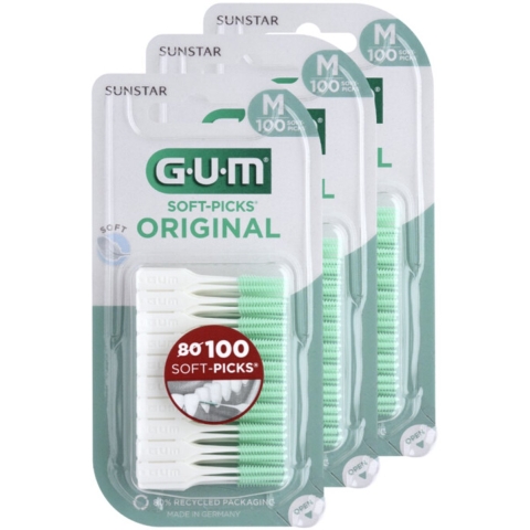 3x GUM Soft-Picks Original Medium 100 stuks