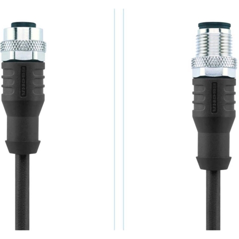 Escha 8044054 Sensor/actuator connector, geassembleerd M12 Aantal polen: 5 Stekker, recht, Bus, recht 5.00 m 1 stuk(s)