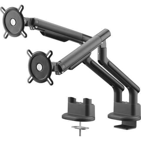 One For All Design Dual black Monitor-tafelbeugel 33 cm (13) - 81,3 cm (32) Zwart In hoogte verstelbaar, Kantelbaar en roteerbaar, Zwenkbaar