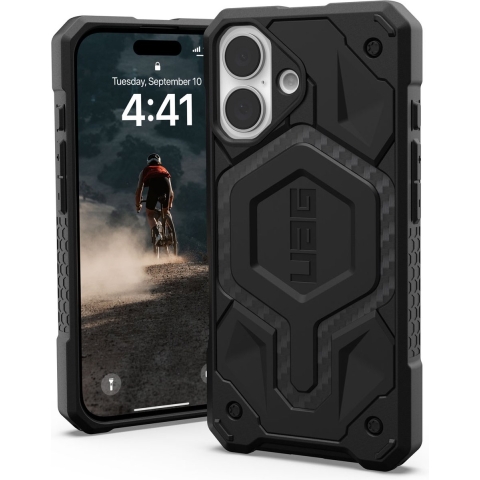Urban Armor Gear Monarch Pro MagSafe Case Backcover Apple iPhone 16 Carbon MagSafe compatible