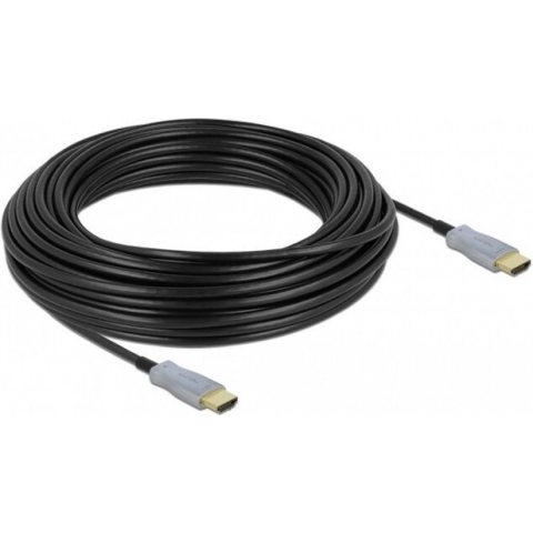 Delock 85015 HDMI-kabel HDMI Aansluitkabel HDMI-A-stekker 20 m Zwart 4K UHD, Vergulde steekcontacten